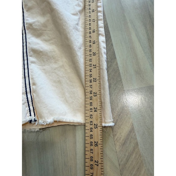Gap Womens Girlfriend Chino Pants Cream/Peach Side Stripe Raw Hem Size 2 - Picture 8 of 9